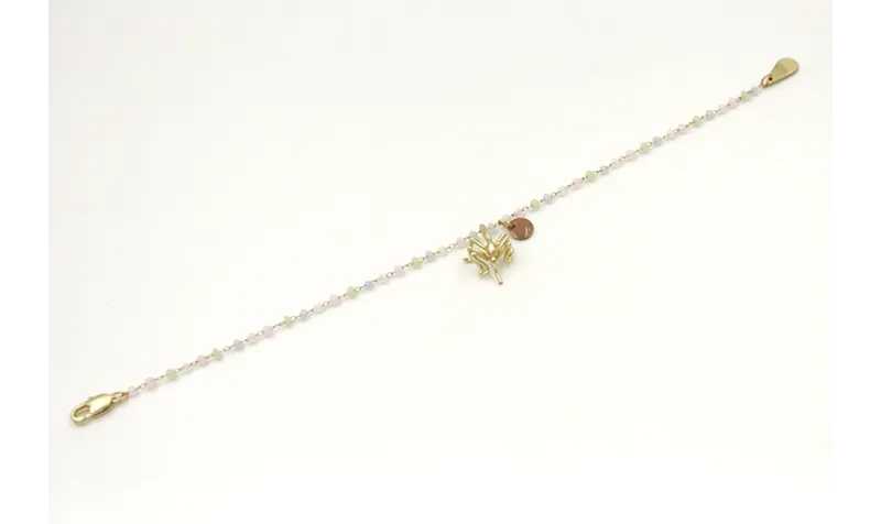 Pulsera cadena facetadas opal verde,rosa,azul,blan