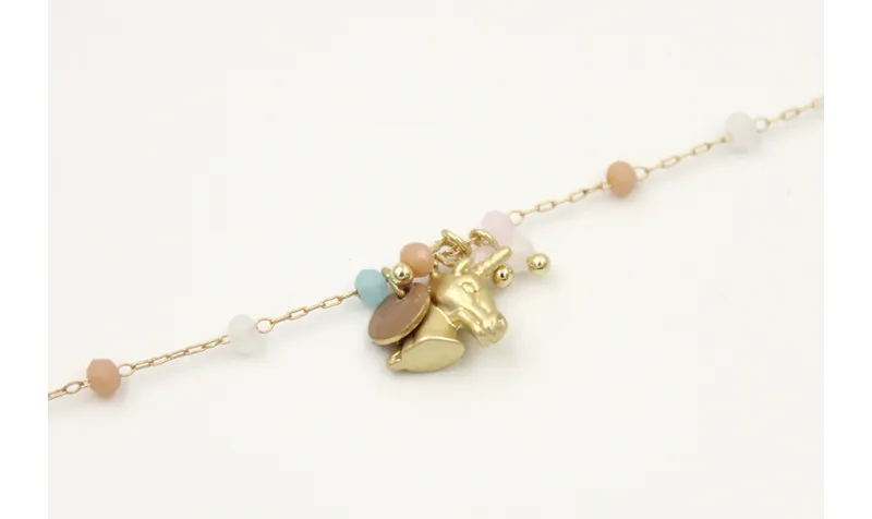 Pulsera cadena facetadas opal rosa,marrón,azul,bla