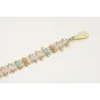 Pulsera cadena carril facetadas opal rosa,marrón,a