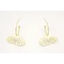 Pendientes aro con bolita oro mate y alas de marip