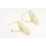 Pendientes aro con bolita oro mate y alas de marip