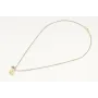 Solitario cadena eslabones planos dorado y beige c