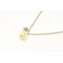 Solitario cadena eslabones planos dorado y beige c