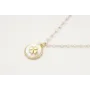 Collar cadena dorada con microperla y colgante dis