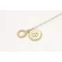Pulsera cadena dorada con microperla y colgante di