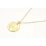 Solitario con cadena de microperlas y colgante cha