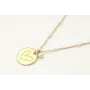 Solitario con cadena de microperlas y colgante cha