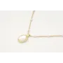 Solitario con cadena de microperlas y colgante pie