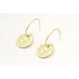 Pendientes aro con bolita en oro mate y colgante c