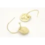 Pendientes aro con bolita en oro mate y colgante c