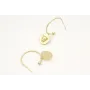 Pendientes aro con bolita en oro mate y colgante d
