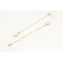 Pendientes largos perno bolita oro mate y cadena m