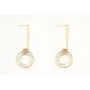 Pendientes perno palo oro mate con colgante disco 