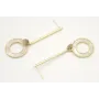 Pendientes perno palo oro mate con colgante disco 