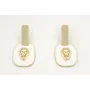Pendientes perno listón plano oro mate con colgant