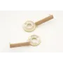 Pendientes perno listón esmaltado arena con colgan