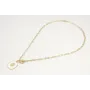 Collar cadena eslabón oavaldos oro mate con colgan