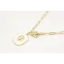 Collar cadena eslabón oavaldos oro mate con colgan
