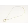Solitario cadena cordón oro mate con colgante disc