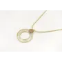 Solitario cadena cordón oro mate con colgante disc