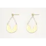 Pendientes perno bolita oro mate con cadena microp