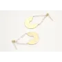 Pendientes perno bolita oro mate con cadena microp