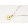 Solitario con cadena de microperlas y colgante dis