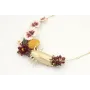 Collar con flores esmalte manual blanca,naranja,mo
