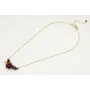 Collar cadena microbola oro mate con colgante flor