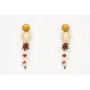 Pendientes perno brillo mostaza con colgante cigar