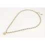 Collar cadena margaritas blancas y amarillas con c