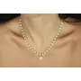 Collar cadena margaritas blancas y amarillas con c