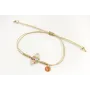 Pulsera nudo serpiente con hilo oro pálido con abe