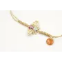 Pulsera nudo serpiente con hilo oro pálido con abe