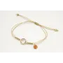 Pulsera nudo serpiente con hilo oro pálido con aro