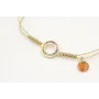 Pulsera nudo serpiente con hilo oro pálido con aro