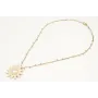 Solitario de cadena con chapitas colgantes oro mat