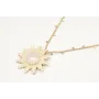 Solitario de cadena con chapitas colgantes oro mat