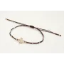 Pulsera hilo macramé marrón chocolate con tubitos 