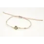 Pulsera hilo macramé rosa maquillaje con tubitos a