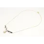 Solitario de cadena de acero inoxidable dorada con