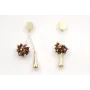 Pendientes irregulares con perno disco dorado con 