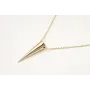 Solitario de cadena de acero inoxidable dorada con