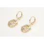 Pendientes aro seguridad dorado con colgante cabez