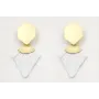 Pendientes perno hexágono dorado con colgante triá