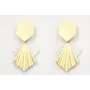 Pendientes perno hexágono dorado con colgante triá
