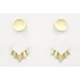 Pendientes perno disco oro mate con colgante trian