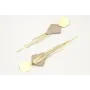 Pendientes perno hexágono oro mate con colgante tr