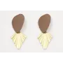 Pendientes perno ovalado doblado esmalte marrón ma