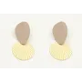 Pendientes perno ovalo doblado esmalte visón mate 